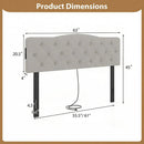 Tufted Upholstered Head Board for Queen and Full Size Bed with 2 AC Outlets by LJGDeals