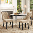 Tufted Wingback Upholstered Dining Chairs Set of 2-Light Brown by LJGDeals