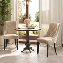 Tufted Wingback Upholstered Dining Chairs Set of 2-Light Brown by DirectDeals