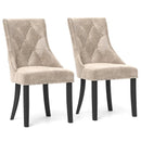 Tufted Wingback Upholstered Dining Chairs Set of 2-Light Brown by LJGDeals