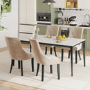 Tufted Wingback Upholstered Dining Chairs Set of 2-Light Brown by DirectDeals