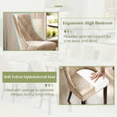 Tufted Wingback Upholstered Dining Chairs Set of 2-Light Brown by LJGDeals
