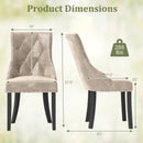 Tufted Wingback Upholstered Dining Chairs Set of 2-Light Brown by DirectDeals