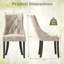 Tufted Wingback Upholstered Dining Chairs Set of 2-Light Brown by LJGDeals