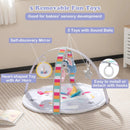 Baby Play Gym Mat 7-in-1 Tummy Time Activity Mat with 5 Detachable Toys-Multicolor by LJGDeals