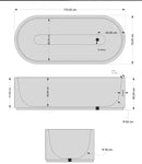 Solid Emperador Light Marble Hand-Carved Luxury Spa Bathtub - 29.5W x 67L x 19.5H