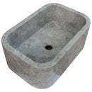 Tundra Gray Marble Wall Mount Bathroom Sink 12x18 Polished Natural Stone Basin