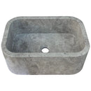 Tundra Gray Marble Wall Mount Bathroom Sink 12x18 Polished Natural Stone Basin