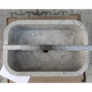 Tundra Gray Marble Wall Mount Bathroom Sink 12x18 Polished Natural Stone Basin