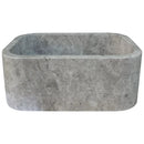 Tundra Gray Marble Wall Mount Bathroom Sink 12x18 Polished Natural Stone Basin