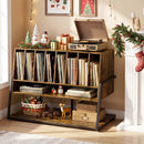 Turntable Stand with Charging Station & Vinyl Storage by DirectDeals