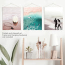 California Surfing Vibe. Beige Turquoise Coastal Prints Set by Wall Art Set