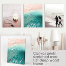 California Surfing Vibe. Beige Turquoise Coastal Prints Set by Wall Art Set