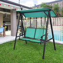 Outdoor Porch Steel Hanging 2-Seat Swing Loveseat with Canopy by LJGDeals