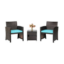 3 Pieces Patio Wicker Furniture Set with Storage Table and Protective Cover by DirectDeals