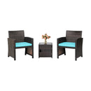 3 Pieces Patio Wicker Furniture Set with Storage Table and Protective Cover by LJGDeals