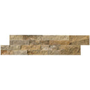 Tuscany scabas splitface ledger panel 6X24 natural travertine wall tile LPNLTSCA624 product shot multiple tiles close up view