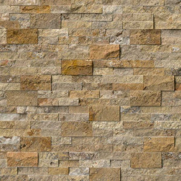 MSI Rockmount Tuscany Scabas Splitface Ledger Panel Travertine Wall Tile 6"x24"