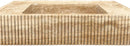 Tuscany Walnut Travertine Wall-mount Bathroom Vanity Sink Ribbed Textured Front front view closeup