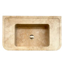Tuscany Hand Carved Travertine Wall Mount Vanity Sink Ribbed