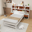 Bed Frame with Storage Headboard and Nightstands-Twin Size by LJGDeals