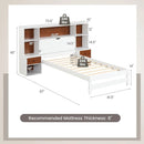 Bed Frame with Storage Headboard and Nightstands-Twin Size by LJGDeals