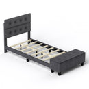 Full/Queen/Twin Upholstered Bed Frame with Ottoman Storage