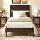 Twin Bed Frame with Headboard and Solid Wood Legs by LJGDeals