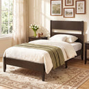 Twin Bed Frame with Headboard and Solid Wood Legs by LJGDeals
