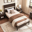 Twin Bed Frame with Headboard and Solid Wood Legs by LJGDeals