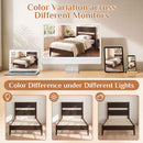 Twin Bed Frame with Headboard and Solid Wood Legs