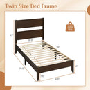 Twin Bed Frame with Headboard and Solid Wood Legs by LJGDeals