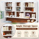Twin Bed with Bookcase with Shelves and Wooden Slat Support No Box Spring Needed for Living Room Bedroom-White by LJGDeals