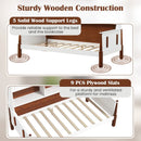 Twin Bed with Bookcase with Shelves and Wooden Slat Support No Box Spring Needed for Living Room Bedroom-White by LJGDeals