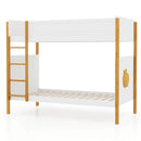 Twin Over Twin Bunk Bed with Integrated Ladder and Safety Guardrails-Twin Size by LJGDeals