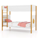 Twin Over Twin Bunk Bed with Integrated Ladder and Safety Guardrails-Twin Size by LJGDeals