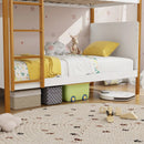 Twin Over Twin Bunk Bed with Integrated Ladder and Safety Guardrails-Twin Size by LJGDeals