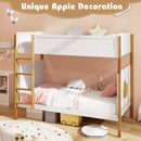 Twin Over Twin Bunk Bed with Integrated Ladder and Safety Guardrails-Twin Size by LJGDeals