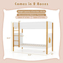 Twin Over Twin Bunk Bed with Integrated Ladder and Safety Guardrails-Twin Size by LJGDeals
