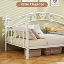 Twin Size Metal Daybed Frame with Headboard for Bedroom by LJGDeals