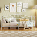 Twin Size Metal Daybed Frame with Headboard for Bedroom by LJGDeals
