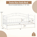 Twin Size Metal Daybed Frame with Headboard for Bedroom by LJGDeals