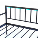 Twin Daybed with Charging Station and LED Lights-Black by LJGDeals