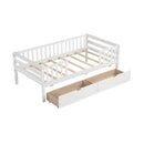 Twin Daybed with Fence and 2 Drawers Kids Bed for Boys & Girls by LJGDeals