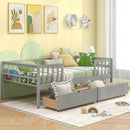 Twin Daybed with Fence and 2 Drawers Kids Bed for Boys & Girls by LJGDeals