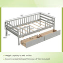 Twin Daybed with Fence and 2 Drawers Kids Bed for Boys & Girls by LJGDeals