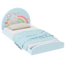 Twin Floor Bed Frame Upholstered Twin Size Kids Floor Bed with 210D Oxford Cloth Floor Mat
