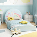 Twin Floor Bed Frame Upholstered Twin Size Kids Floor Bed with 210D Oxford Cloth Floor Mat by LJGDeals
