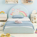 Twin Floor Bed Frame Upholstered Twin Size Kids Floor Bed with 210D Oxford Cloth Floor Mat by LJGDeals