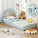 Twin Floor Bed Frame Upholstered Twin Size Kids Floor Bed with 210D Oxford Cloth Floor Mat